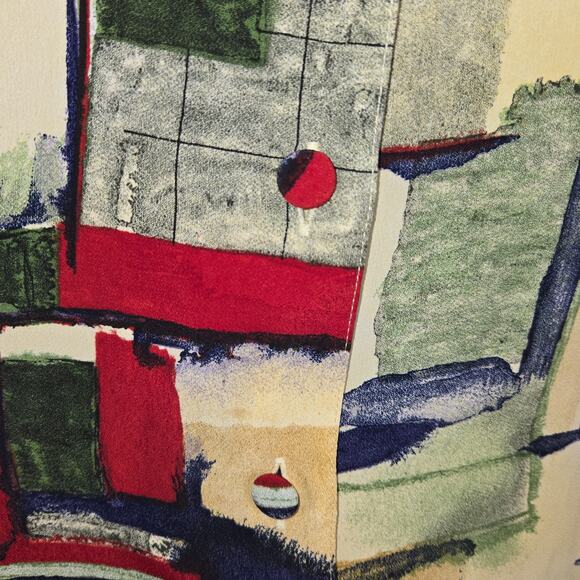 Beverly Rose USA Womens Small Button Up Shirt Art to Wear Abstract Watercolor - Picture 4 of 9